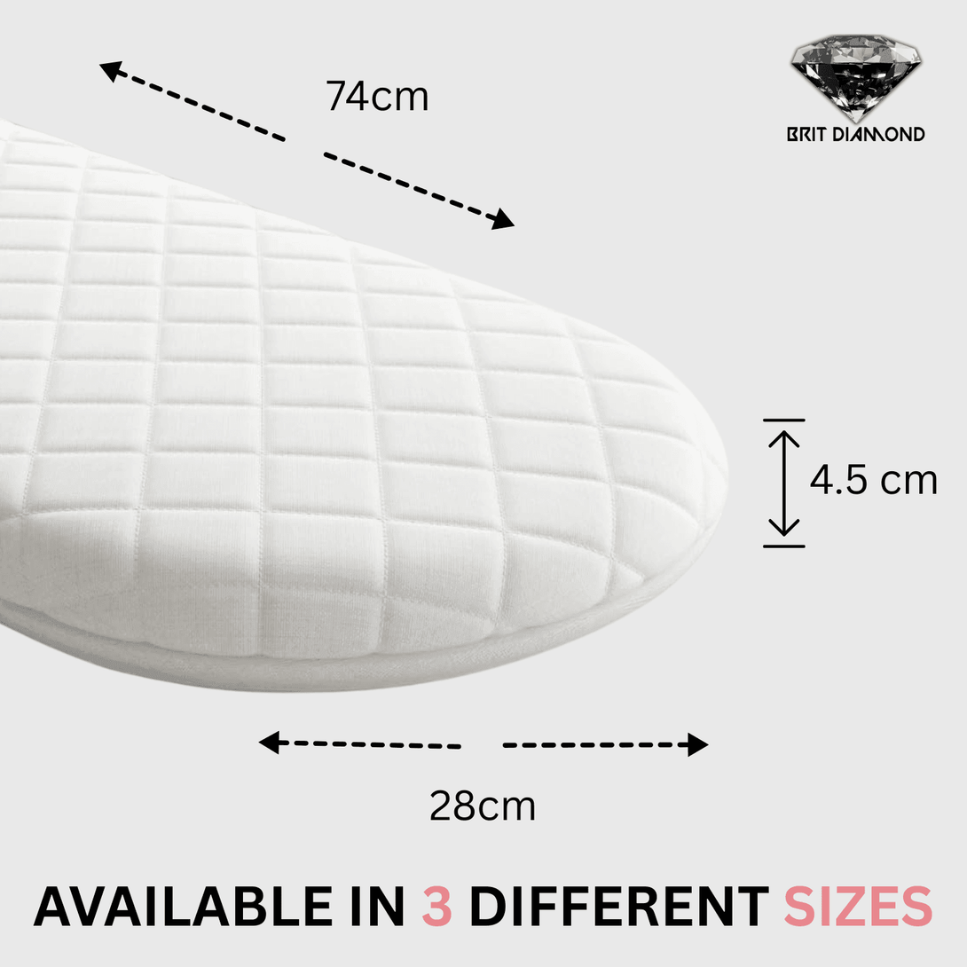 Premium Baby Moses Basket Foam Mattress | Soft, Breathable & Safe for New-borns - BRIT DIAMOND