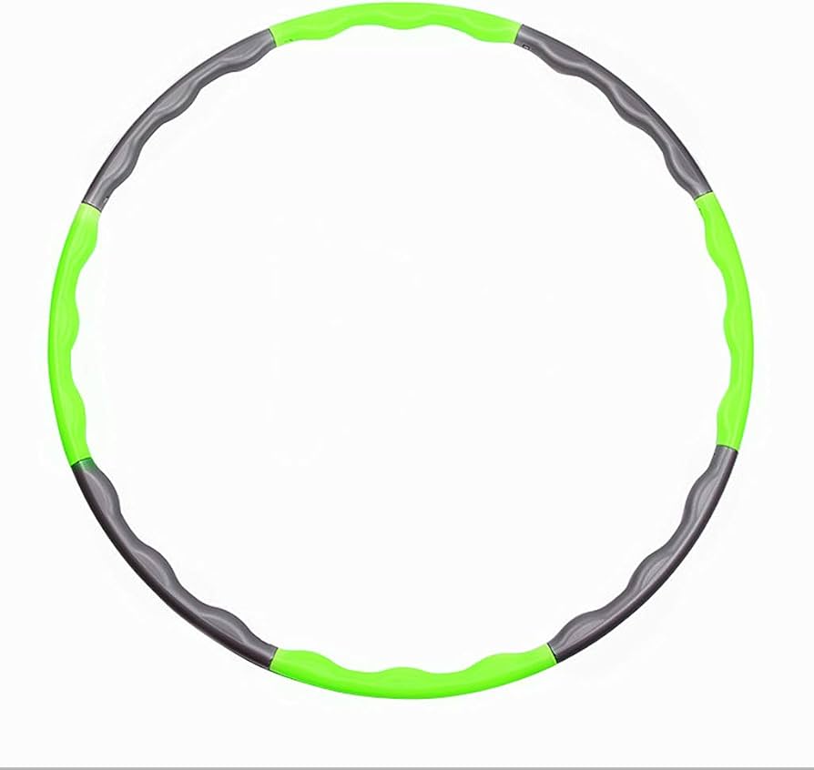 The BRIT DIAMOND Exercise Hula Hoop for Adults is an adjustable, weighted fitness hoop for core and cardio workouts, shown in green and gray with a wavy, textured design against a plain white background.