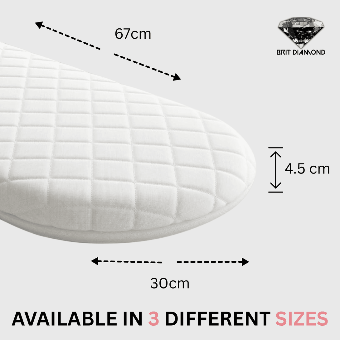 Premium Baby Moses Basket Foam Mattress | Soft, Breathable & Safe for New-borns - BRIT DIAMOND