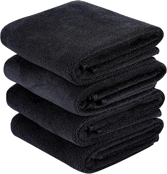 A pack of 4 BRIT DIAMOND Soft & Absorbent Hand Towels, made from 100% cotton for quick drying, neatly stacked against a plain white background.
