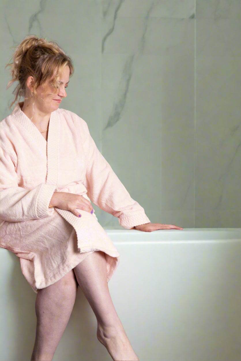 Kimono V-Neck Bathrobe | Lightweight V-Neck Spa Robe in Multiple Colors - BRIT DIAMOND