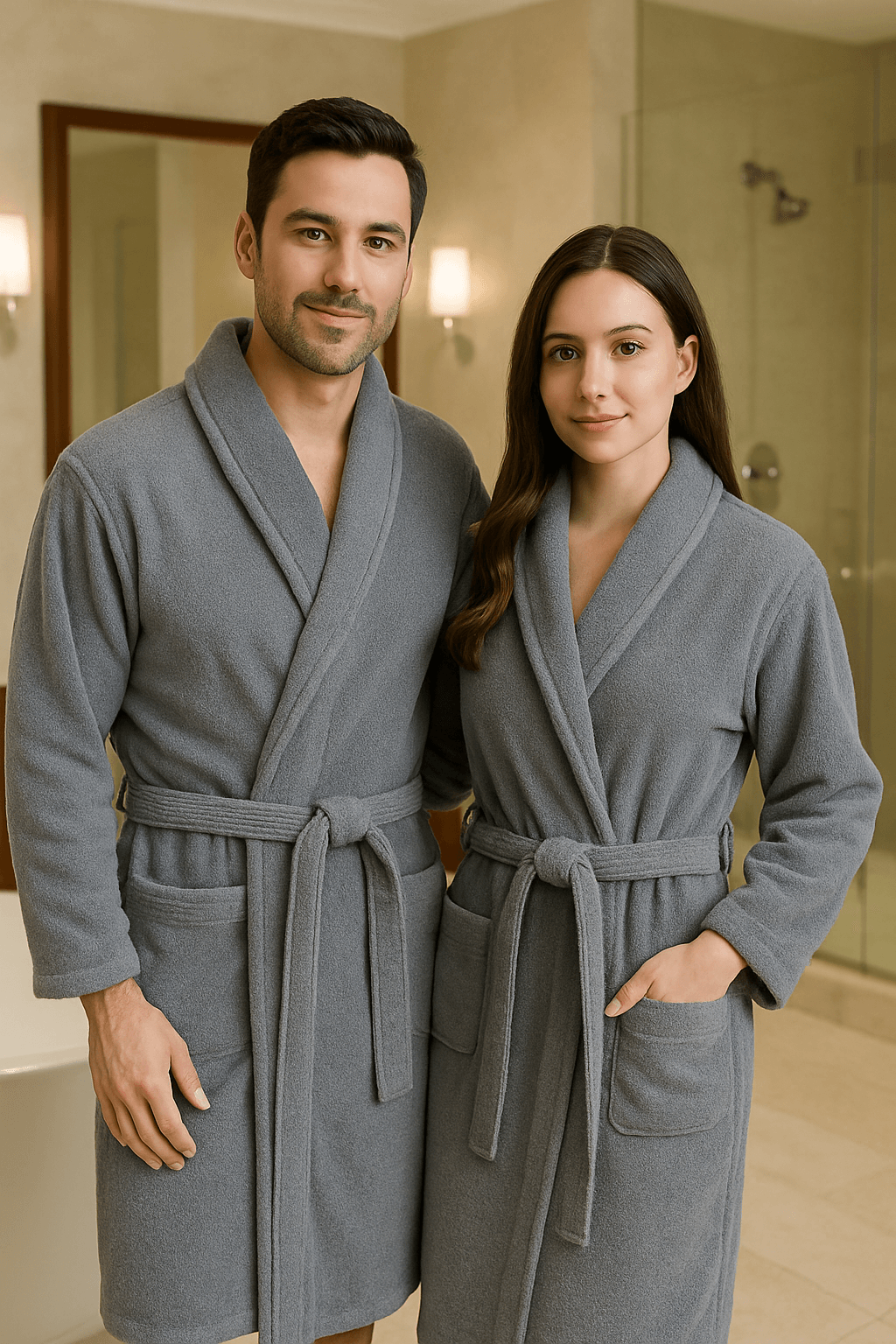 Luxury Cotton Bathrobe – Shawl Style, Ultra-Soft, Lightweight & Perfect for Everyday Use - BRIT DIAMOND
