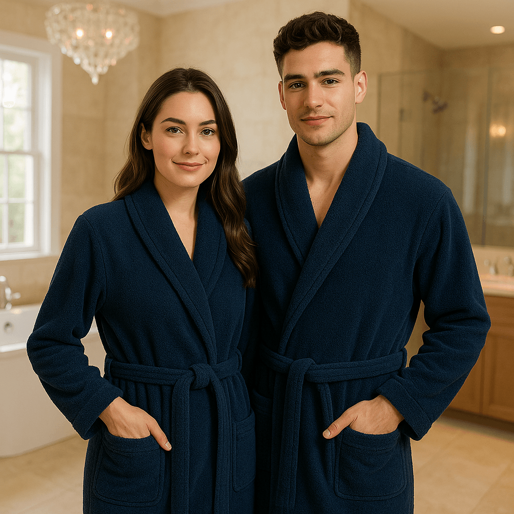 Luxury Cotton Bathrobe – Shawl Style, Ultra-Soft, Lightweight & Perfect for Everyday Use - BRIT DIAMOND