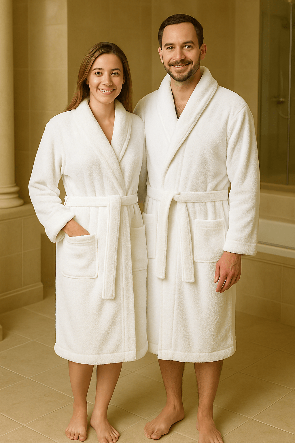 Luxury Cotton Bathrobe – Shawl Style, Ultra-Soft, Lightweight & Perfect for Everyday Use - BRIT DIAMOND