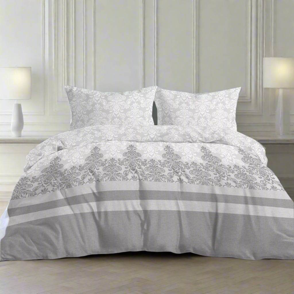 Printed Duvet Cover Set – 100% Poly Cotton Quilt Bedding – Single, Double & King Sizes - BRIT DIAMOND