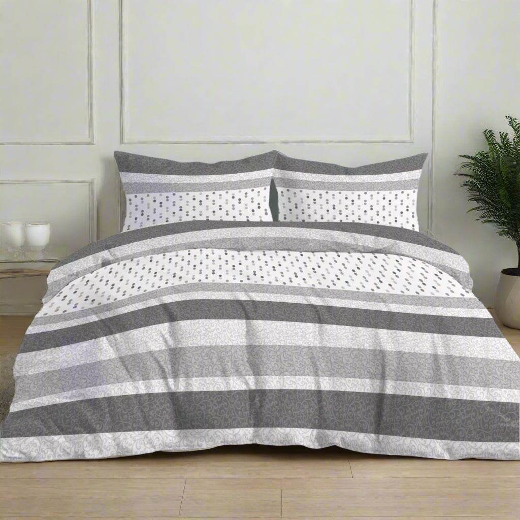 Printed Duvet Cover Set – 100% Poly Cotton Quilt Bedding – Single, Double & King Sizes - BRIT DIAMOND