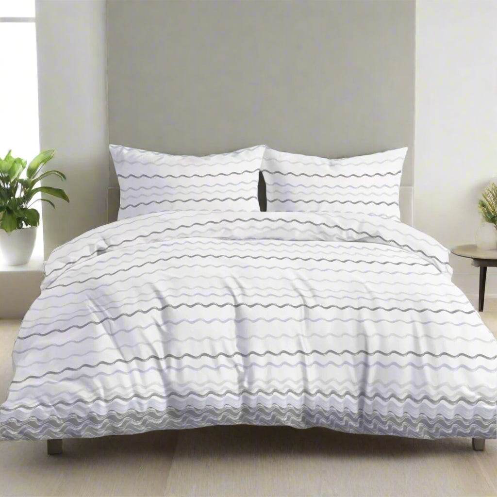 Printed Duvet Cover Set – 100% Poly Cotton Quilt Bedding – Single, Double & King Sizes - BRIT DIAMOND
